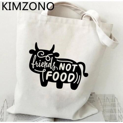 Vegan shopping bag canvas shopper shopper shopping bolsas de tela bag reusable sacola fabric sac cabas grab