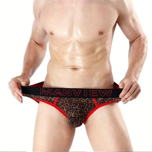 Leopard Underwear Mesh Breathbale Men Briefs Penis Pouch Quick-drying Bikini Slips Hombre Gay Panties Calzoncillo Underpants