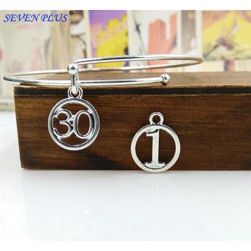 High Quality 10 Pieces/Lot Diameter 14mm Silver Plated 1-19 Number Charm For Jewelry Making