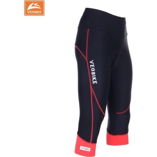 VEOBIKE Breathable Cycling Tight shorts Top Grade Gel Padded Bike Bicycle Mtb Sports 3/4 Capri shorts Quick Dry Shorts For Women