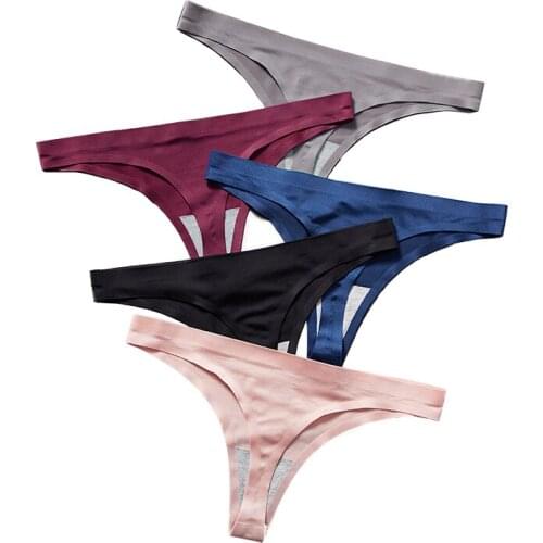 Women Sexy Seamless Panties Briefs Comfort Soft G-string Thongs Low Rise Sexy Lingerie Ice Silk Ladies Panty Underwear