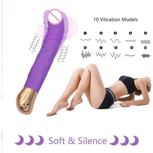 Vibrator 10 Speeds Dildo Vibrator G-Spot Wibrator Stimulator Orgasm Lesbian Masturbator Magic Wand Female Gay Sex Toys For Women