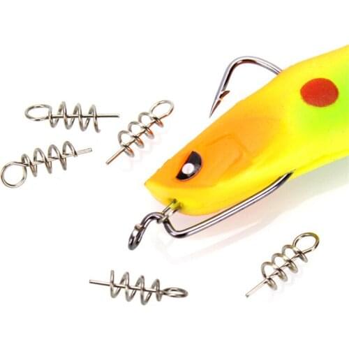 100PCS Fishing Pins Hook Tool Centering Pins Fixed Latch Needle Spring Crank Twist Lock for Soft Lure Bait Worm/Grub Accessories