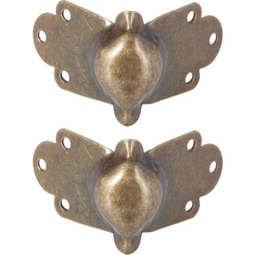 2/4pcs Decorative Antique Brass Golden Silvery Jewelry Wine Gift Box Wooden Case Chest Edge Cover Corner Protector 43*26*33mm