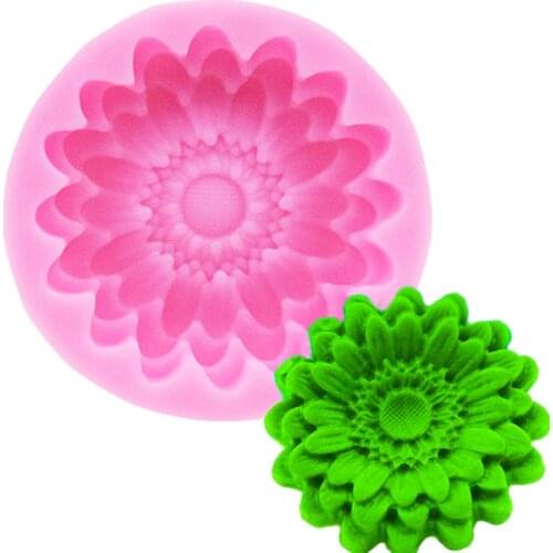 3D Chrysanthemums Soap Mold Flowers Silicone Moulds Candle Molds Sunflower Cake Decoration Tools