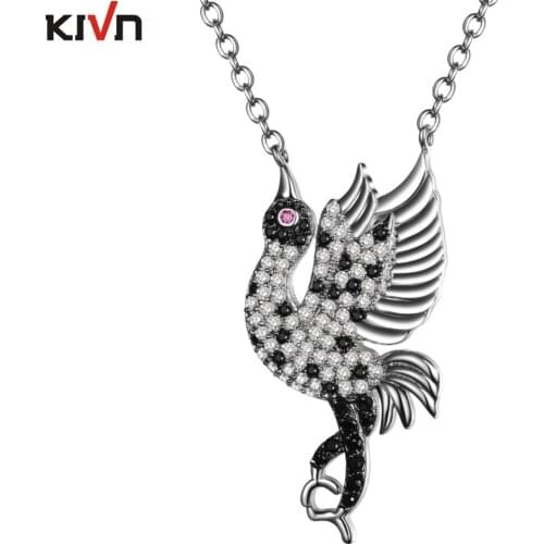 Womens Fashion Jewelry Soaring Wings Birds CZ Cubic Zirconia Wedding Pendant Necklaces Birthday Gifts 6pcs Lot Wholesale