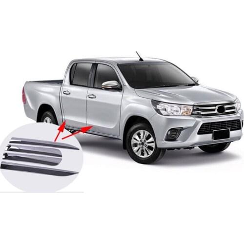 For hilux revo accessories ABS injection chrome side molding body trim for toyota hilux revo 2015-17 car styling hilux revo part