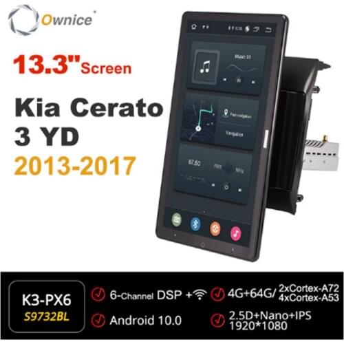 Ownice 13.3 Inch 1080P Android 10.0 Car Radio for Kia Cerato 3 YD 2013-2017 GPS Multimedia head Unit Stereo Player Rotatable
