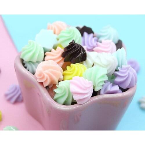 Free Shipping 100pcs Kawaii Mini Ice Cream Food Cake DIY Resin Plastic Cabochons Fit Phone Case Photo Frame Cameo Craft 10*10mm
