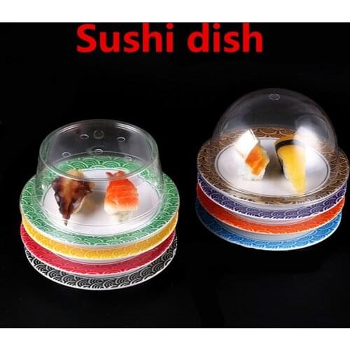 6inch Japanese Food Sushi Melamine Dish Rotary Sushi Plate Round Colorful Conveyor Belt Sushi Serving Plates Dessert fruit tray