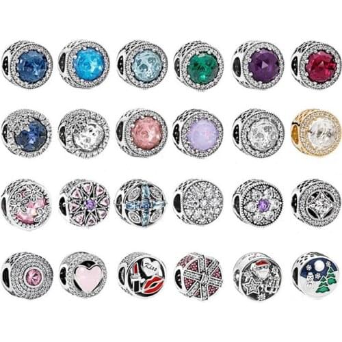 925 Sterling Silver Beads Fit Original Pandora Charms Silver 925 Bracelet Jewelry Making for Women Christmas Gift Fashion Beads