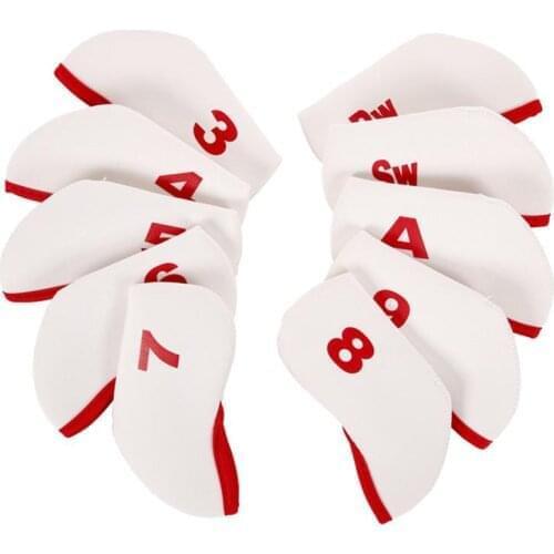 Mounchain 10PCS/Set Black Golf Clubs Plain Headcover Iron Cover Set for Cleveland Ping Mizuno Adams