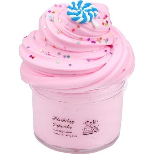 Colorful Putty Toy Non Sticky Puff DIY Sensory Toy with Cake Fruit Decor Gift for Kids Adults can CSV