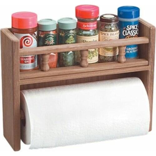Wooden Spice Paper Towel Holder