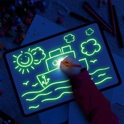 Fun Drawing Pad Board Glow in Dark with Light for Kids Painting