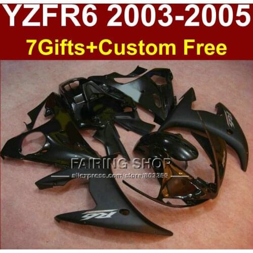 DER matte black body repair parts for YAMAHA R6 fairing kit 03 04 05 fairings YZF R6 2003 2004 2005 Motorcycle sets E6U