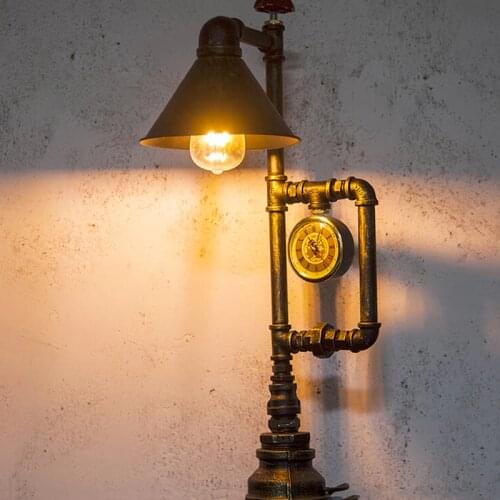Creative industry wind desk lamp Bedside bedroom office study lamp restaurant cafe light living room E27 steam punk table light