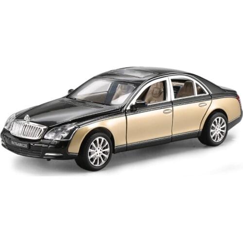 Simulation Hot 1:24 scale vehicle wheels Maybach 62S metal model diecast sport car pull back toy colleciton with light and sound
