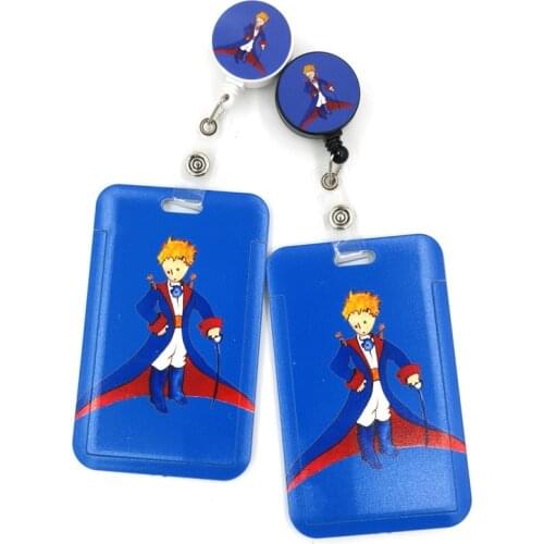 Little prince Cartoon Cute Credit Card Holder Lanyard Women Men Kid Student Retractable Badge Reel ID Name Bus Clips Card Badge
