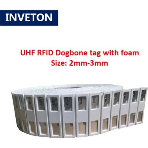 Marathon athletes foam tag roll packaging uhf rfid Smartrac Dogbone Monza r6 rfid sticker for sports timing solution