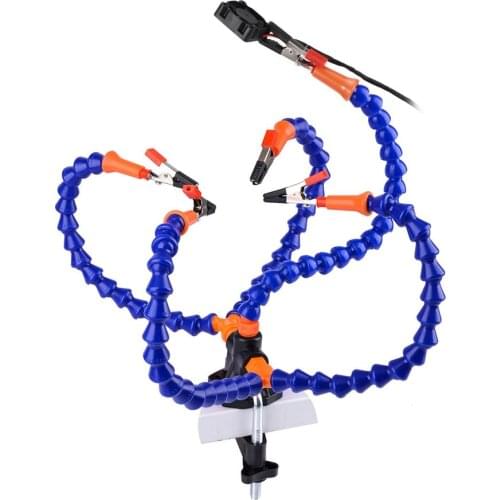 Multi Soldering Helping Hand Third Hand Tool 3X Magnifying USB DC Fan Flashlight Magnifier PCB Welding Repair Station