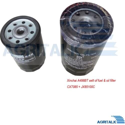 Set of fuel and oil filter for Xinchai A498BT, part number: CX7085 + JX85100C