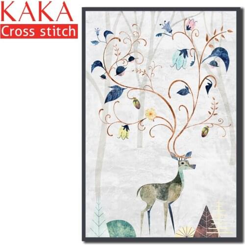 Cross stitch kits,Embroidery needlework sets with printed pattern,11CT-canvas for Home Decor Painting,Animals Full NCKA034