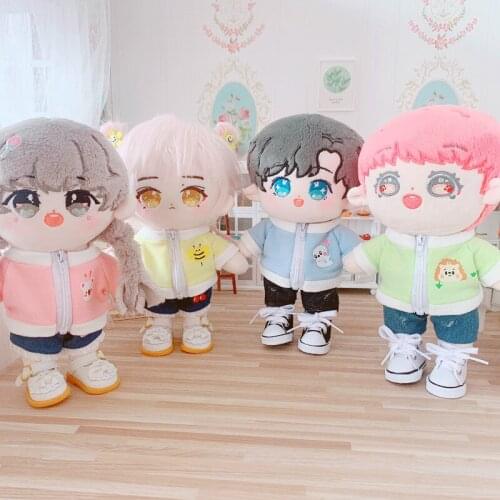 20cm Doll Outfit Plush Dolls Clothes Lovely summer shirt pants Stuffed Toy Dolls Accessories for Korea Kpop EXO Idol Dolls