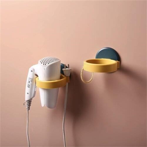 Hair Dryer Rack Wall Mounted Bathroom Hotel Stand Hairdryer Shelves Shelf Storage Hanger No Drilling