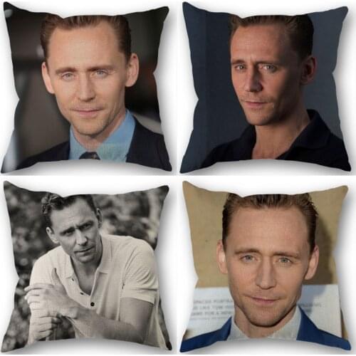 Tom Hiddleston Pillowcase Cotton Linen Fabric Square Zippered Pillow Cover For Home Wedding Decoration 45X45cm Not Fade 1210
