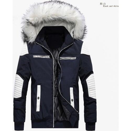 2021 New Men Winter Jackets Thicken Warm Fur Hooded Parkas Homme Zipper Casual Outwear Overcoat Mens Winter Jackets and Coats