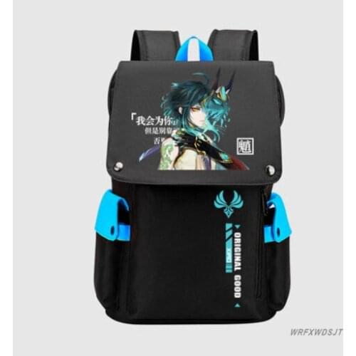 New Game Genshin Impact Original Two-Dimensional Animation Peripheral XIAO Backpack Men And Women Computer School Bag