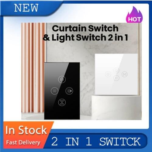 2021 New Tuya WiFi Curtain Switch For Electric Motorized Roller Shutter,EU/US Light Switch, Smart Home For Google Home, Alexa