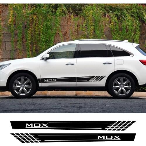 2pcs Car Stickers Vinyl Film Auto Long Side Decals Stylish Automobiles Decoration DIY Tuning For Acura MDX RDX Car Accessories