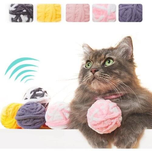 Plush Cat Interactive Toy Colorful Smart Touch Sounding Cat Ball Toys Funny Pet Supplies Fashion Cat Accessories Dropshipping
