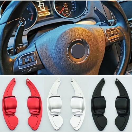 2pcs Aluminum Car Steering Wheel Shift Paddle Blade Shifter For VW Golf 6 Tiguan MK5 MK6 Jetta GTI R20 R36 CC Scirocco
