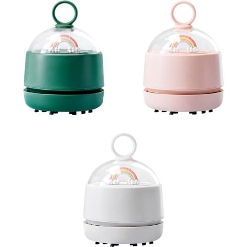 Cartoon Rainbow Keyboard Vacuum Cleaner Office Desktop Dust Cleaner Table Counter Vacuum Crumb Collector for Student