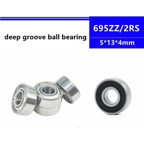 100/500pcs 695ZZ 695-2RS deep groove ball bearing 5x13x4 mm miniature ball bearing 5*13*4 mm 695-2Z 695Z 695RS 695 R-1350 ZZ