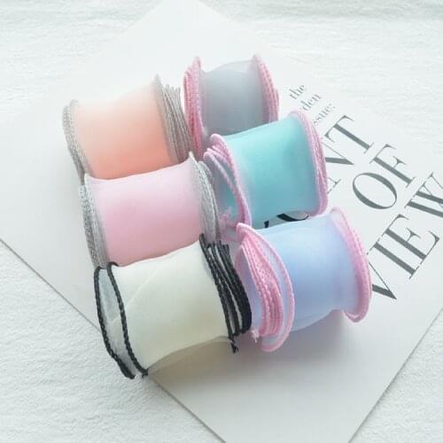 Multicolors 2''50mm Organza Lace Ribbon DIY Craft for Packing Bow Garment Sewing material DIY Hair Bow accessories (1 Yard/lot)