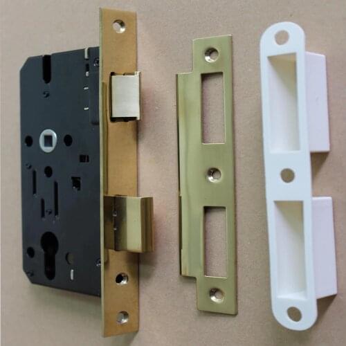 RML-12 Custom German Standard mortise type Lock Body with PVD gold forend plate Cylinder Two Turn Lock body