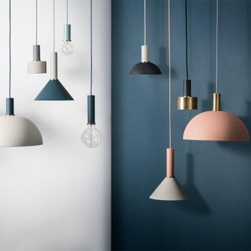 Nordic hanging lamp luminaire iron LED pendant lights restaurant hanging ceiling lamps