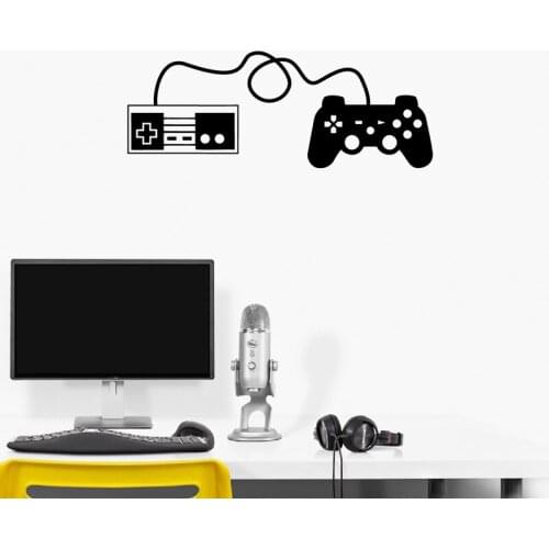 Video Game Controller Playstation Wall Decals Boys Room Decor , Nintendo Game Vinyl Sticker for Apple Macbook & Car Decoration
