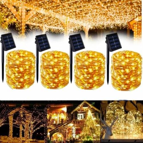 300LED Solar String Fairy Lights Waterproof Outdoor Garland Solar Power Lamp Christmas For Garden Decoration
