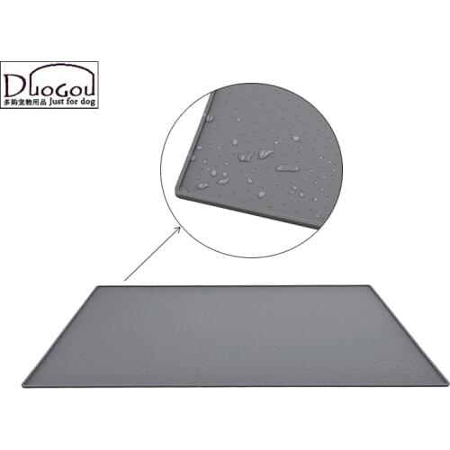 XL 85*55cm.Pet Multi-function High Quality Silicone Mat Waterproof Anti-Slip Bowl Placemat Dog Cat Food Feeding Mat Grey