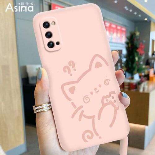 ASINA Liquid Silicone Case For OPPO Reno 2 3 4 5 Pro Shockproof Cute Cartoon Cover Bumper For Realme X7 Find X3 Lite Fundas Bear