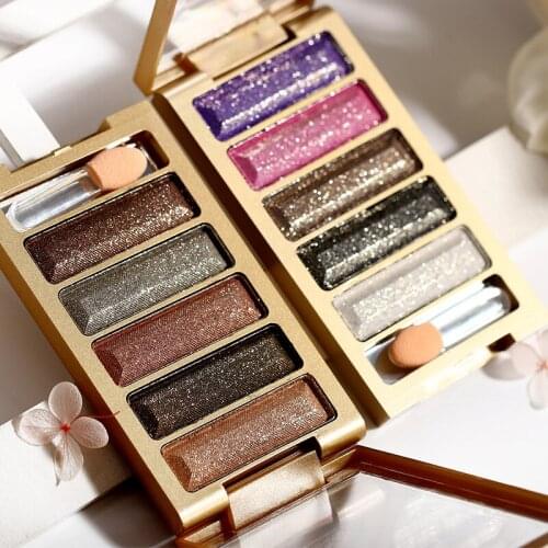 1 pc 5 Color Make Up Glitter Eyeshadow Nude Eyeshadow Palette Smoky Shimmer Diamond Makeup Pigment Eye Cosmetic