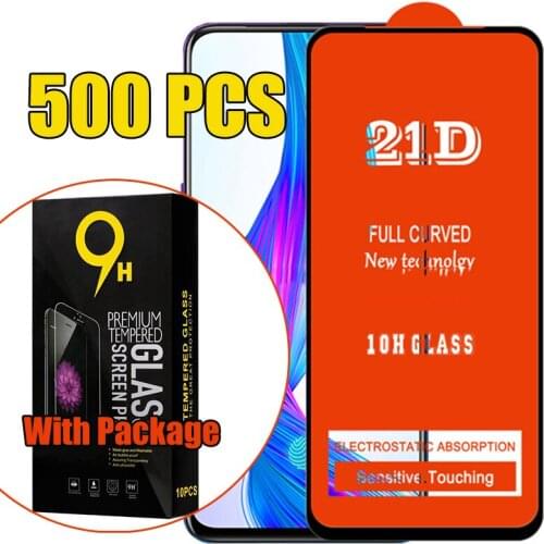 500pcs 21D Full Glue Tempered Glass For Xiaomi Mi 11 Lite 11X Pro 11i 10i 10 10T F3 GT A4 M4 X3 Screen Protector Film With Box
