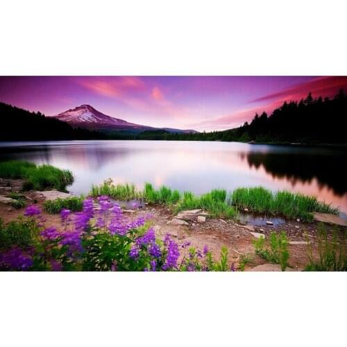 Diy 5D Diamond Painting Scenic 3D Cross Stitch Kit Full Rhinestone Ribbon Embroidery Landscape Crafts Decor