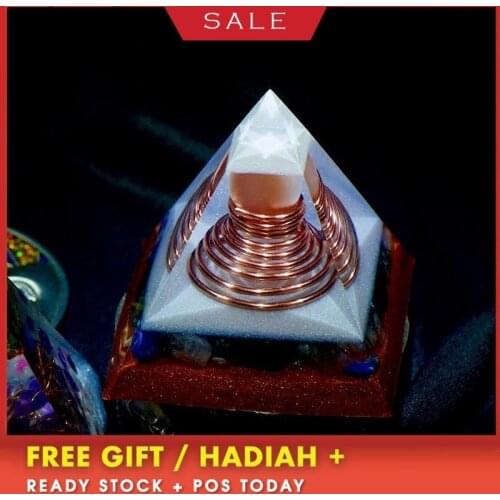 AURA REIKI Orgonite Six-pointed Reiki Pyramid Change Family Contradiction Bring Lucky Crystal Resin Pyramid Chakra Decoration