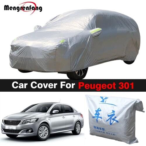 Full Car Cover Auto Indoor Outdoor Anti-UV Sun Shade Snow Rain Dust Protection Cover For Peugeot 301